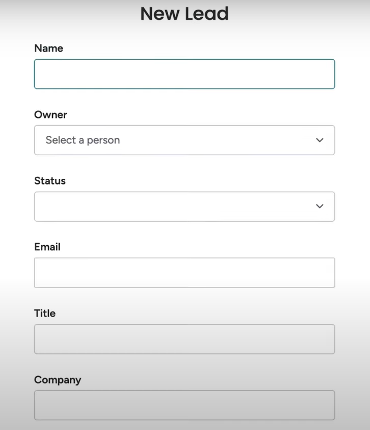 The monday CRM Leads board showing lead records with status, assigned owner, and other fields, alongside an item creation form