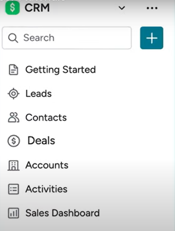 The monday CRM workspace showing the navigation sidebar with Leads, Contacts, Deals, Accounts, Activities, and Sales Dashboard boards